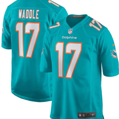 Youth Nike Jaylen Waddle Aqua Miami Dolphins 2021 NFL Draft First Round Pick Game Jersey